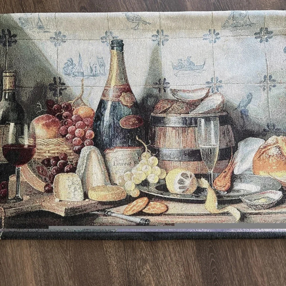 Raymond Campbell Delft Tiles Still Life Tapestry Wall Hanging 35